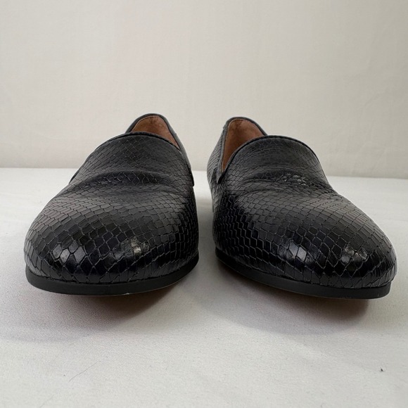 Vionic Willa Boa Black Snakeskin Print Leather Slip On Loafers Flats Size 5 - Picture 4 of 12